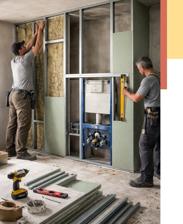 Установка сантехнических перегородок в железнодорожном от 8716 руб. | ОТДЕЛОЧНИК-Жлз