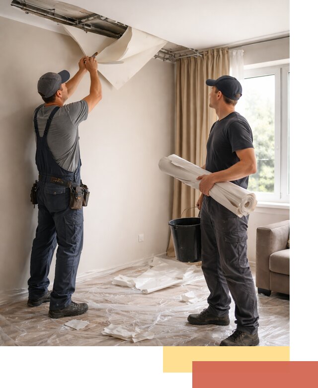 Демонтаж натяжного потолка в железнодорожном быстро и аккуратно