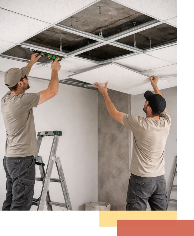 Монтаж потолка Армстронг под ключ в железнодорожном