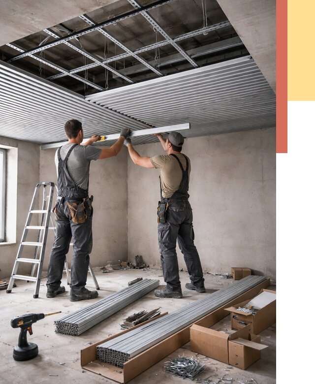 Монтаж реечного потолка в железнодорожном от 4614 руб. под ключ | ОТДЕЛОЧНИК-Жлз