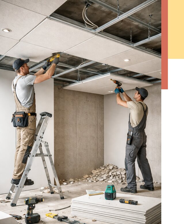 Монтаж акустического потолка в железнодорожном от 6665 руб/м2 — быстро и недорого | ОТДЕЛОЧНИК-Жлз