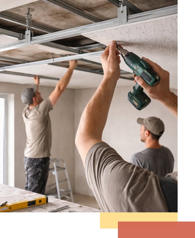 Монтаж акустического потолка в железнодорожном под ключ