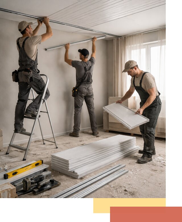 Монтаж потолка из ПВХ панелей в железнодорожном оперативно и качественно