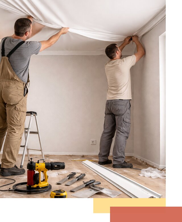 Монтаж ПВХ натяжного потолка в железнодорожном качественно и быстро