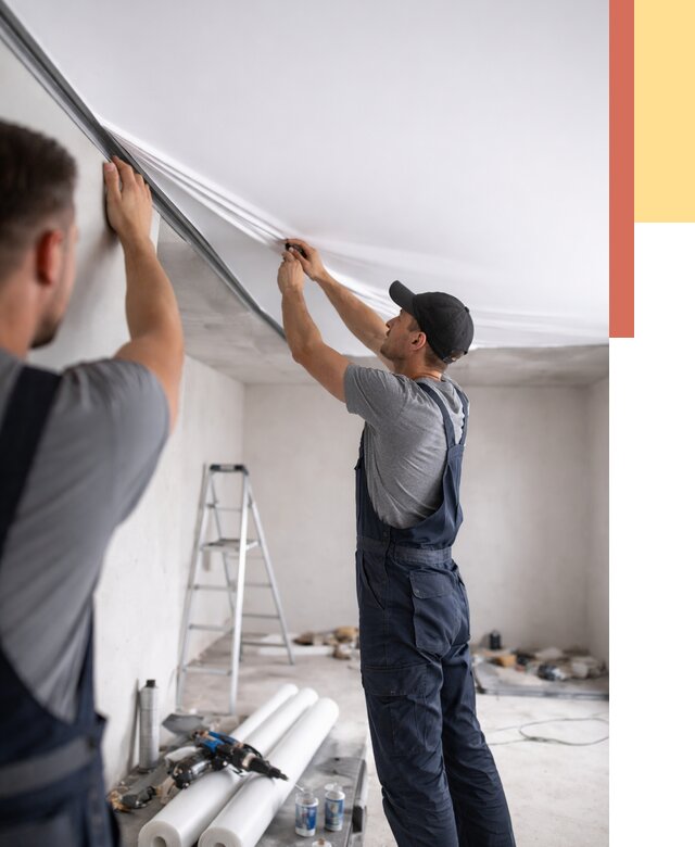 Монтаж матового натяжного потолка в железнодорожном от 4614 руб./м² — быстро и недорого | ОТДЕЛОЧНИК-Жлз