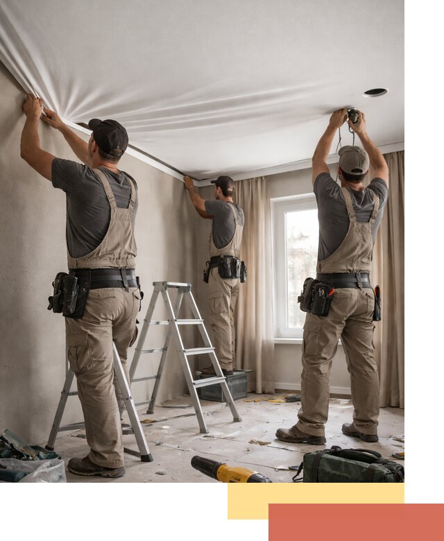 Монтаж матового натяжного потолка в железнодорожном качественно и быстро