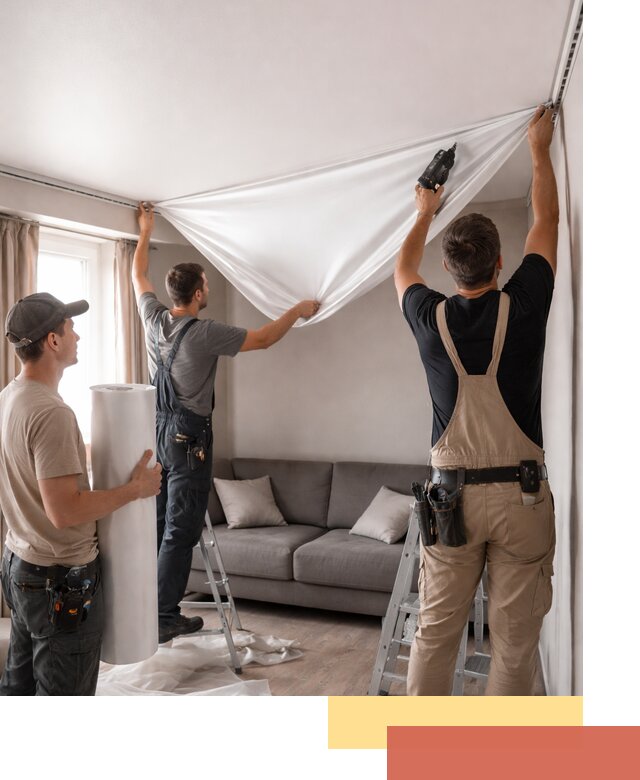 Монтаж сатинового натяжного потолка в железнодорожном качественно и быстро