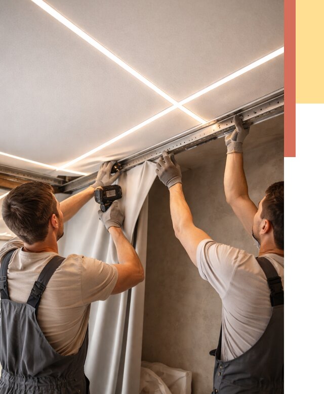 Монтаж натяжного потолка со световыми линиями в железнодорожном от 1230 руб. | ОТДЕЛОЧНИК-Жлз