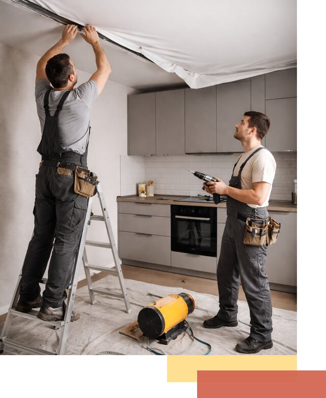 Монтаж натяжного потолка на кухне в железнодорожном