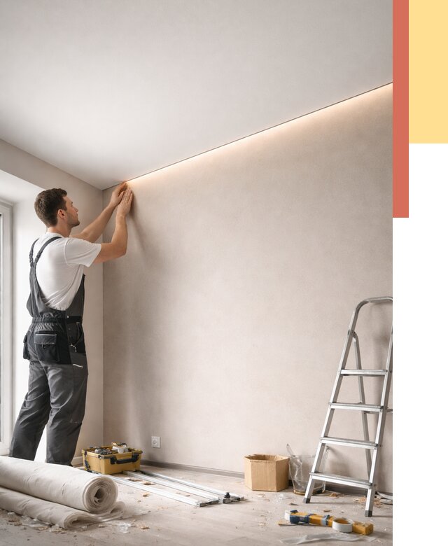 Теневые натяжные потолки в железнодорожном от 8408 руб. под ключ | ОТДЕЛОЧНИК-Жлз