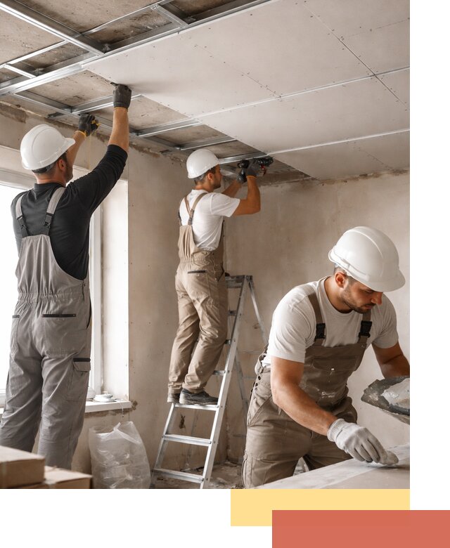 Одноуровневый потолок из гипсокартона в железнодорожном — монтаж и отделка