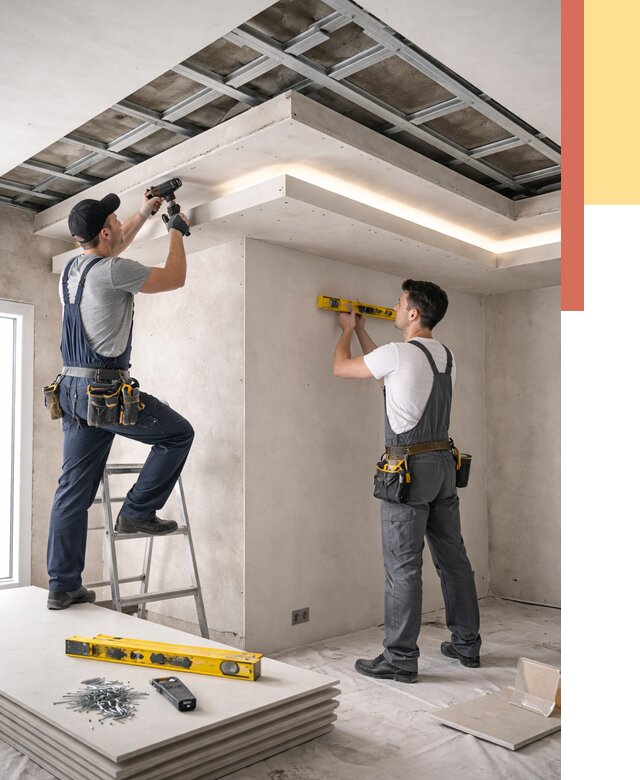 Двухуровневый потолок из гипсокартона в железнодорожном от 1487 руб. под ключ | ОТДЕЛОЧНИК-Жлз