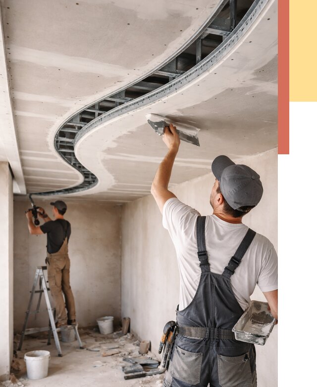 Криволинейный потолок из гипсокартона в железнодорожном от 2153 руб./м2 | ОТДЕЛОЧНИК-Жлз