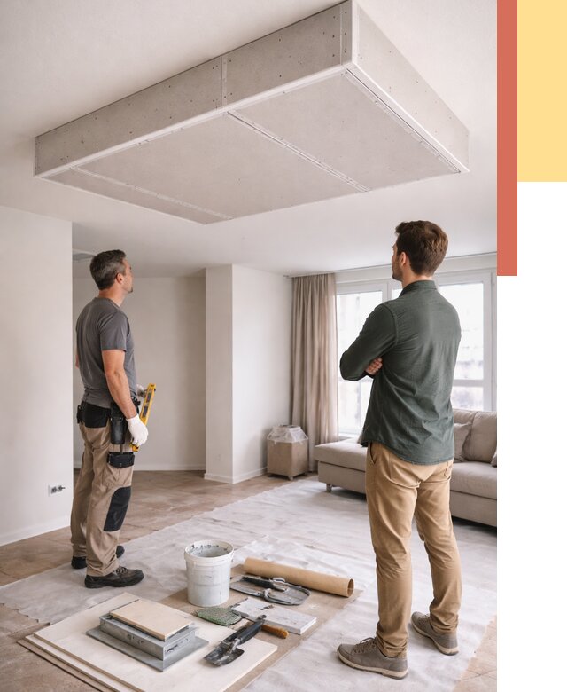 Короб на потолке из гипсокартона в железнодорожном от 2256 руб. — монтаж и услуги под ключ | ОТДЕЛОЧНИК-Жлз