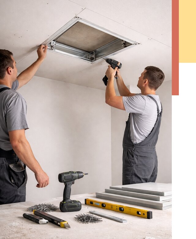 Установка люка в потолок ГКЛ в железнодорожном от 2564 руб. под ключ | ОТДЕЛОЧНИК-Жлз