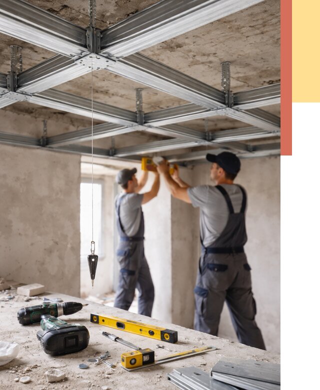 Монтаж каркаса потолка из профиля в железнодорожном от 4614 руб. — услуги ОТДЕЛОЧНИК-Жлз