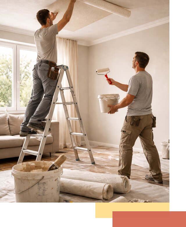 Поклейка обоев на потолок в железнодорожном — качественно и быстро