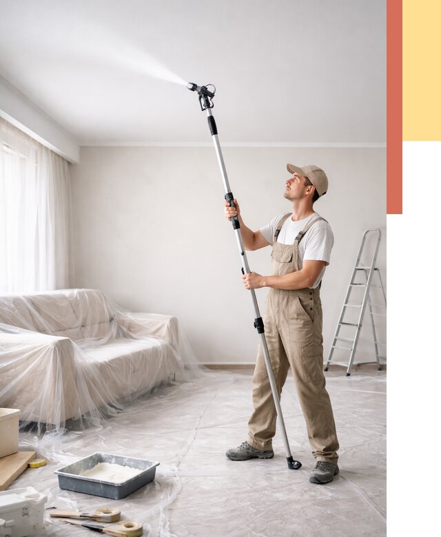 Покраска потолка краскопультом в железнодорожном от 4614 руб. быстро и недорого | ОТДЕЛОЧНИК-Жлз