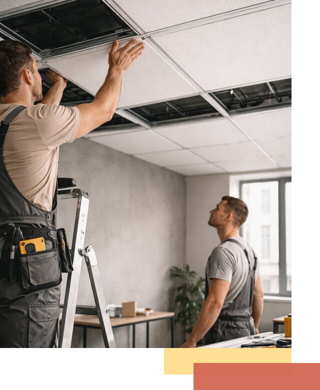 Монтаж потолочной плитки в железнодорожном качественно и в срок