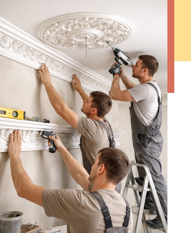 Монтаж лепнины на потолок в железнодорожном от 3281 руб. быстро и недорого | ОТДЕЛОЧНИК-Жлз