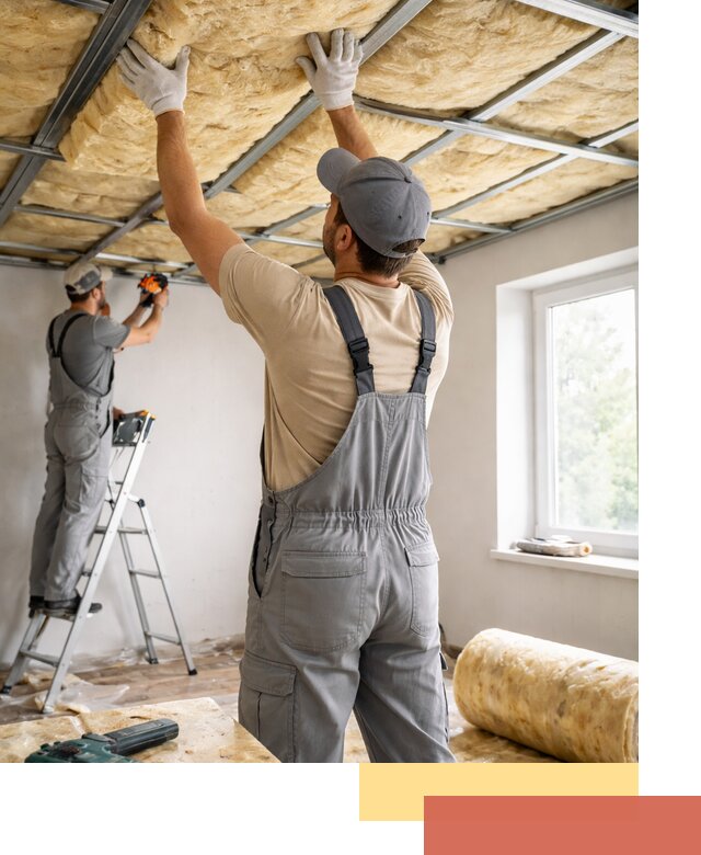 Утепление потолка под ключ в железнодорожном качественно и быстро