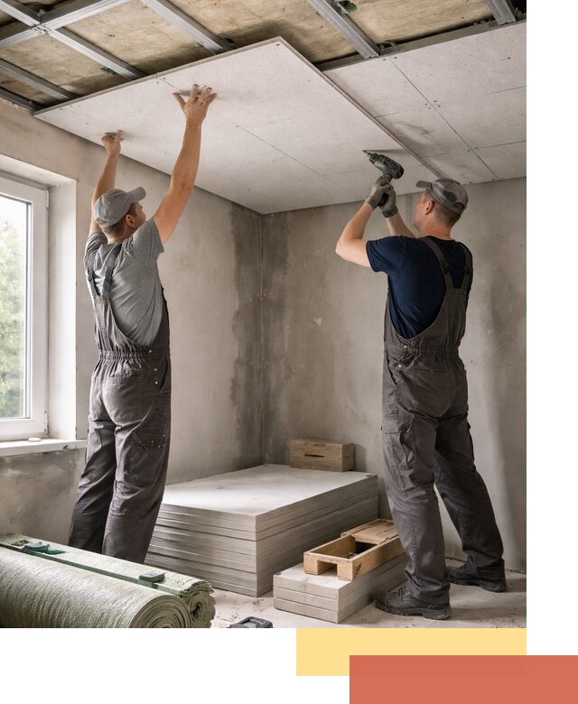 Шумоизоляция потолка панелями ЗИПС в железнодорожном